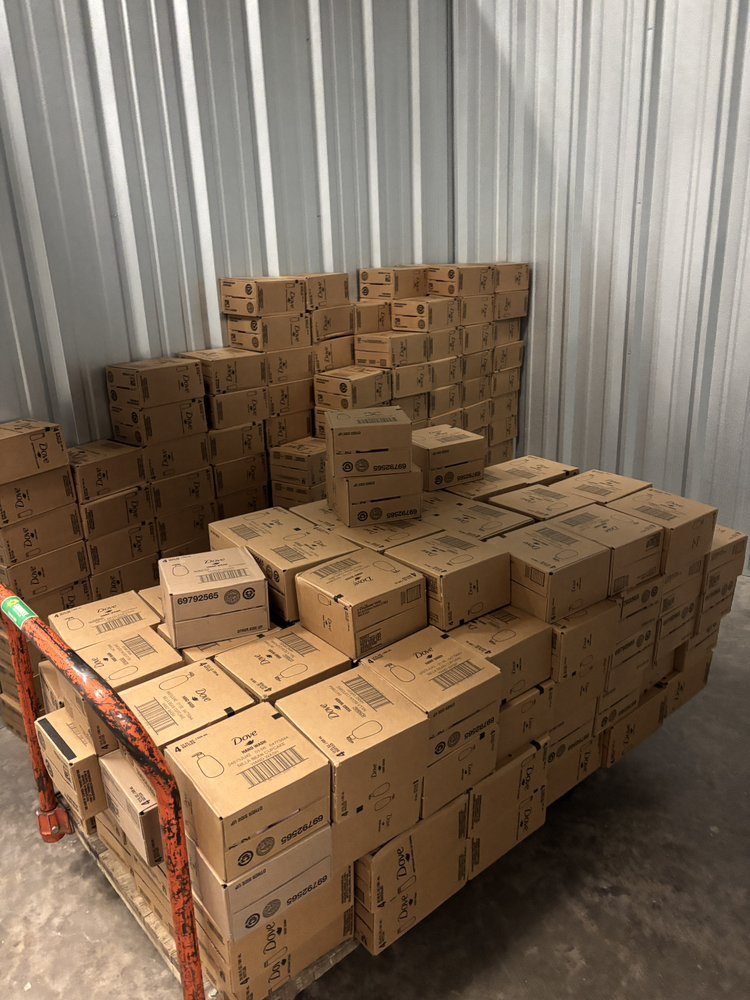 Boxes stacked and organized for hauling